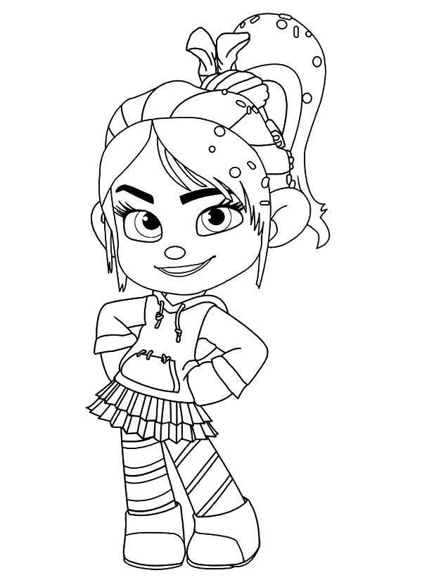 Coloring Page for Girl of Fun Character with Skirt