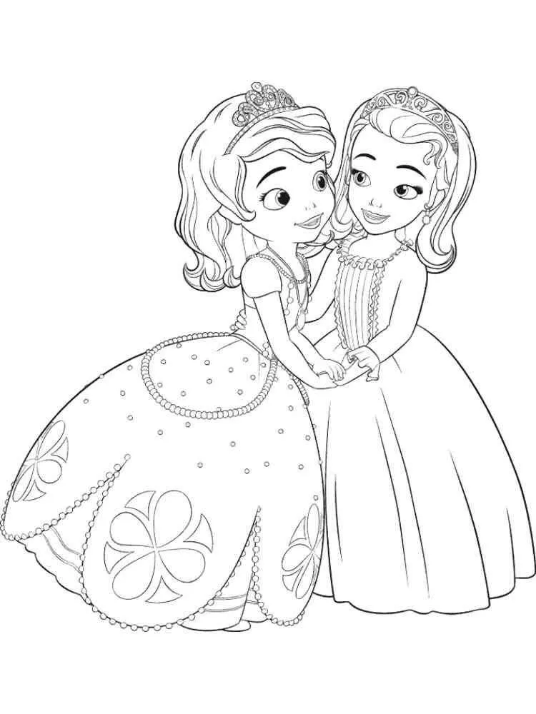 Desenho para Meninas de Princesas Amigas para Colorir