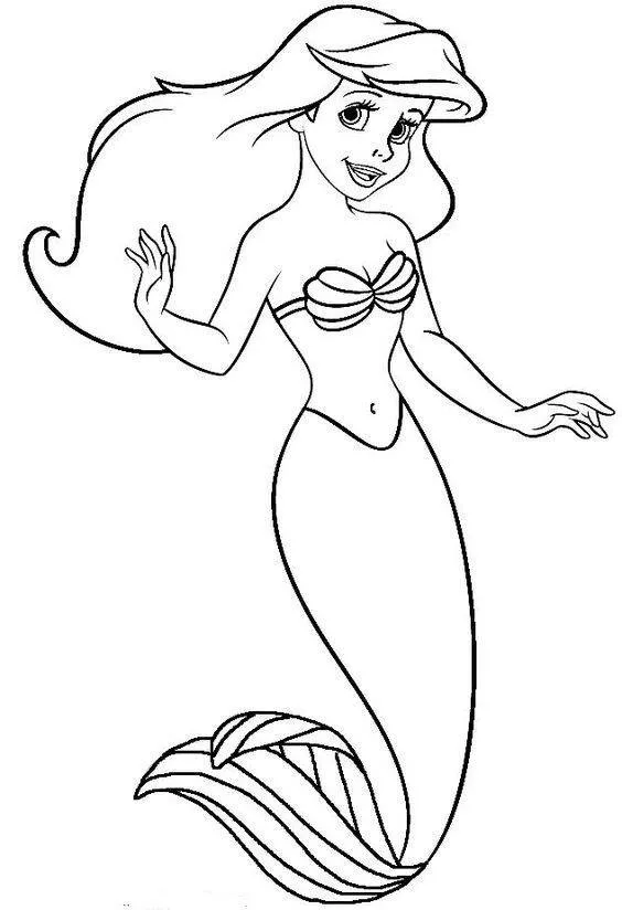 Desenho para Menina de Sereia Encantada para Colorir