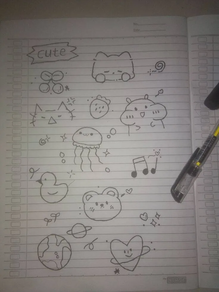 Drawing to Draw in the Kawaii and Cute Figures Notebook