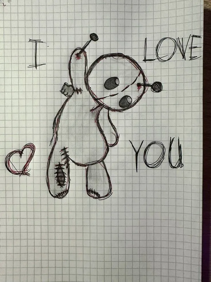 Desenho para Desenhar no Caderno do Boneco de Voodoo Amoroso