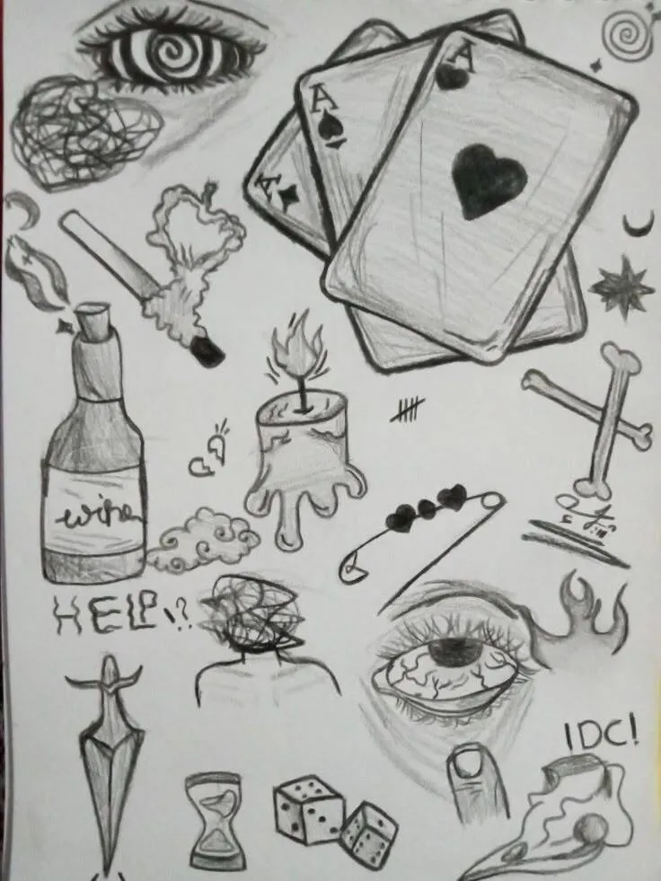 Drawing to Draw in the Notebook of Mysteriors Letters and Symbols