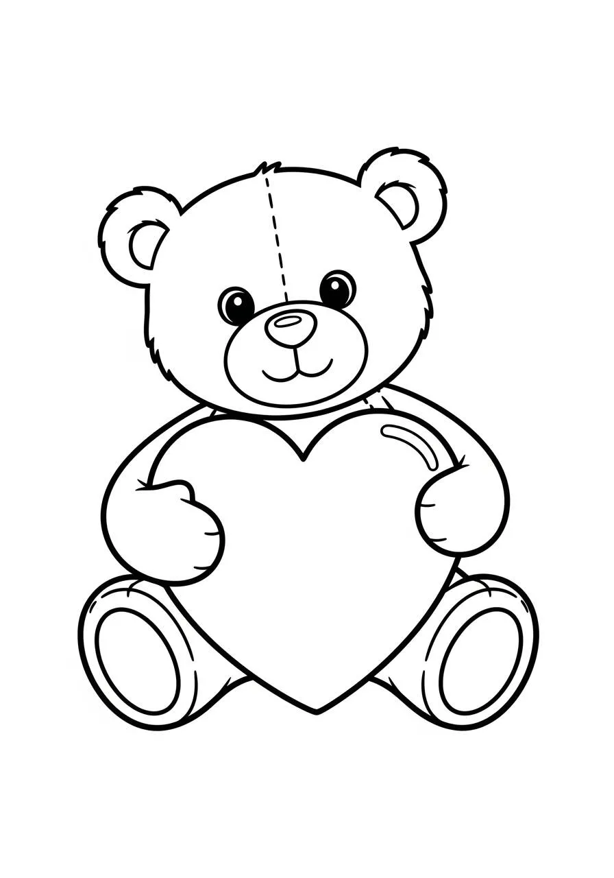 Coloriage notre mignon avec coeur