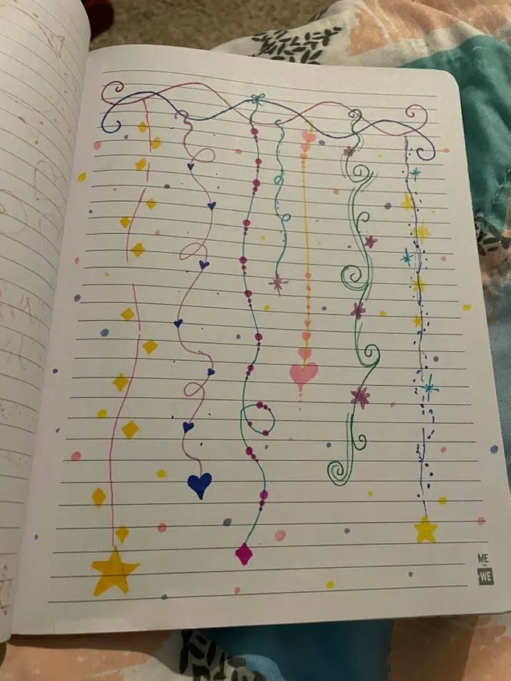 Drawing to Draw in the Notebook of Cat Playing with Wool