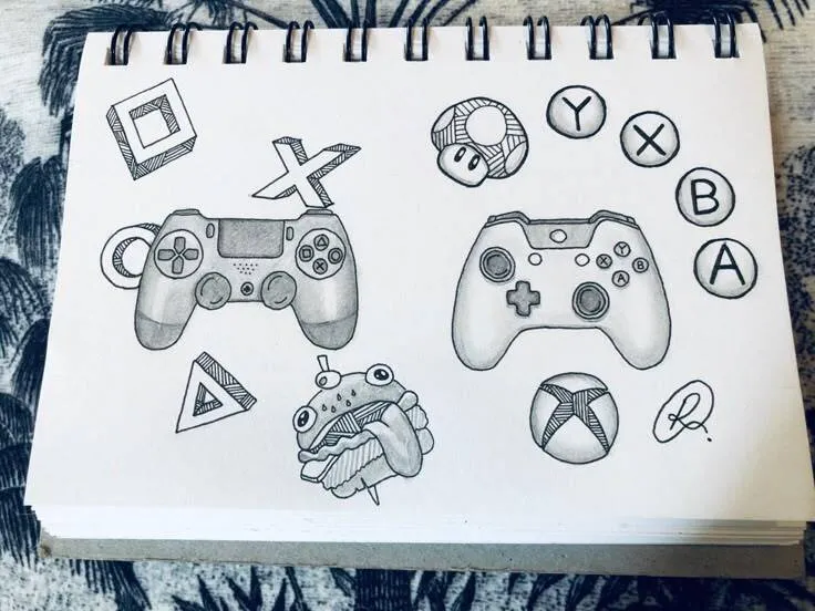 Drawing to Draw in the Fun Video Game Control Notebook