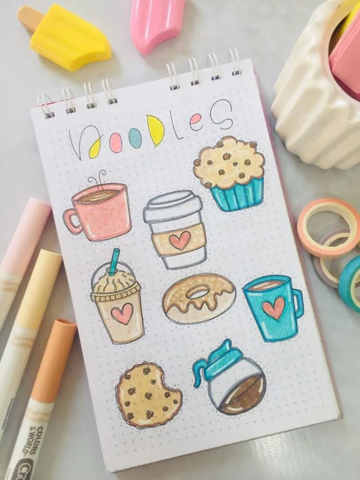 Drawing to Draw in the Fun Sweets and Drinks Notebook