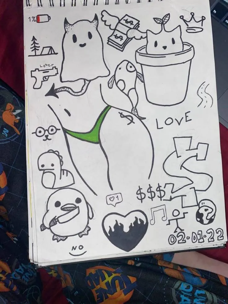 Drawing to Draw in the Fun Ghosts Notebook