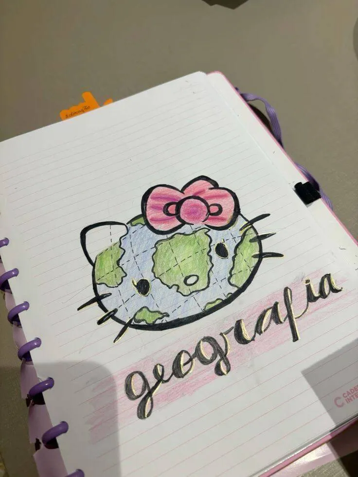 Drawing to Draw in the Geographical Hello Kitty Notebook