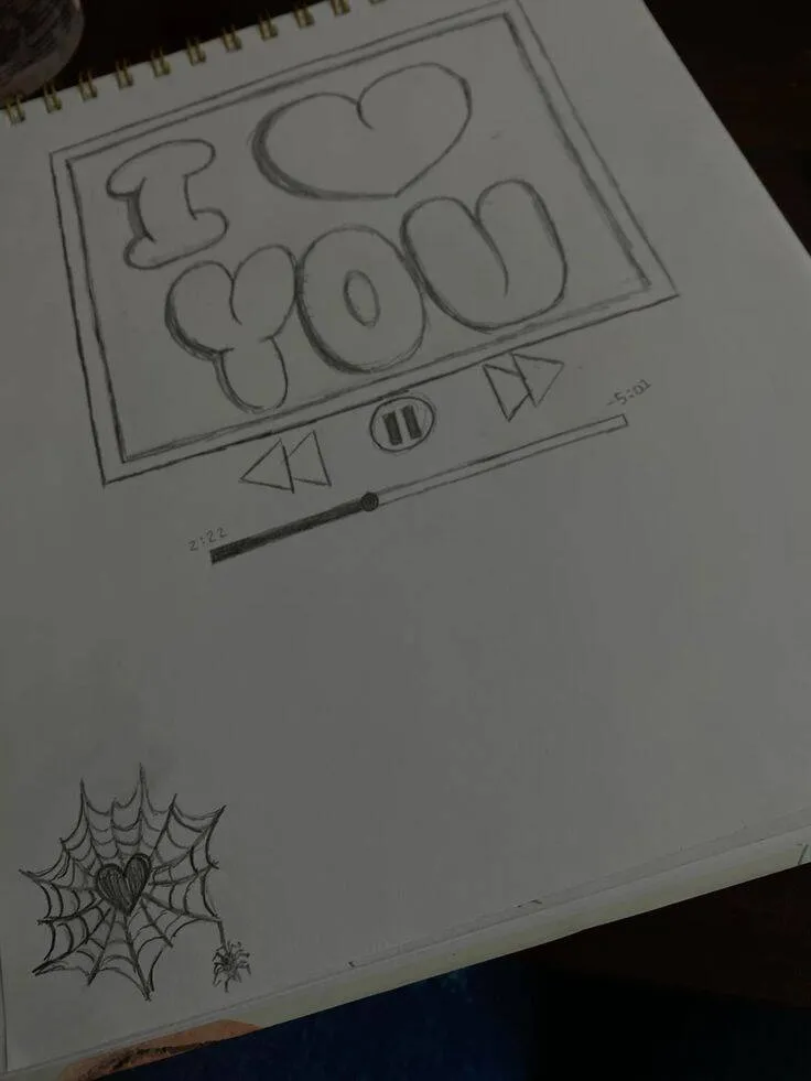 Drawing to Draw in the Loving Message Notebook with Spider Web