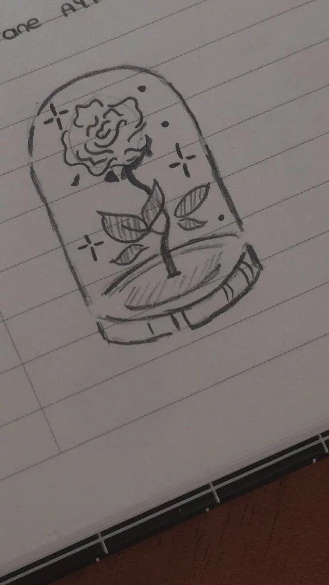 Desenho para Desenhar no Caderno de Rosa em Terrário