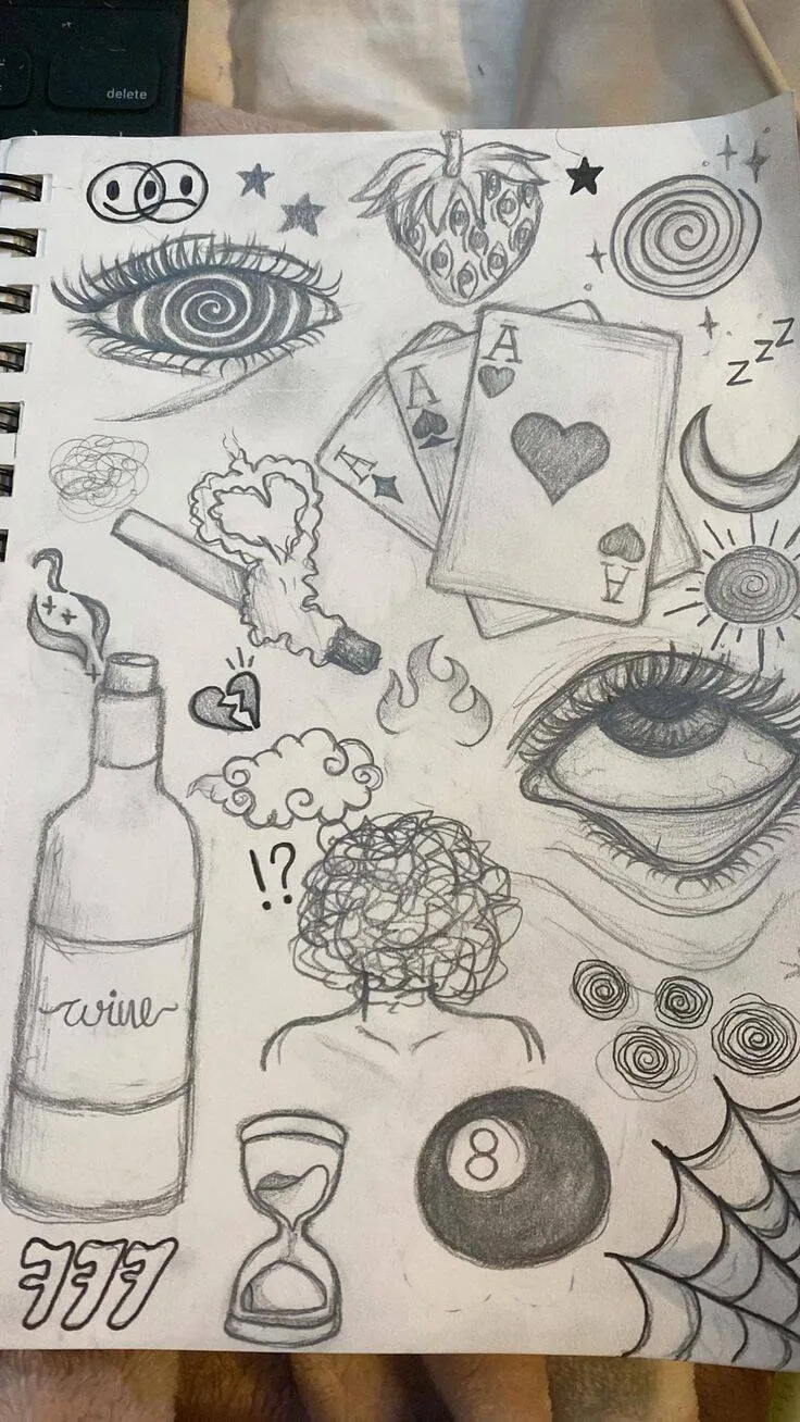 Drawing to Draw in the Eyes Notebook and Creative Symbols