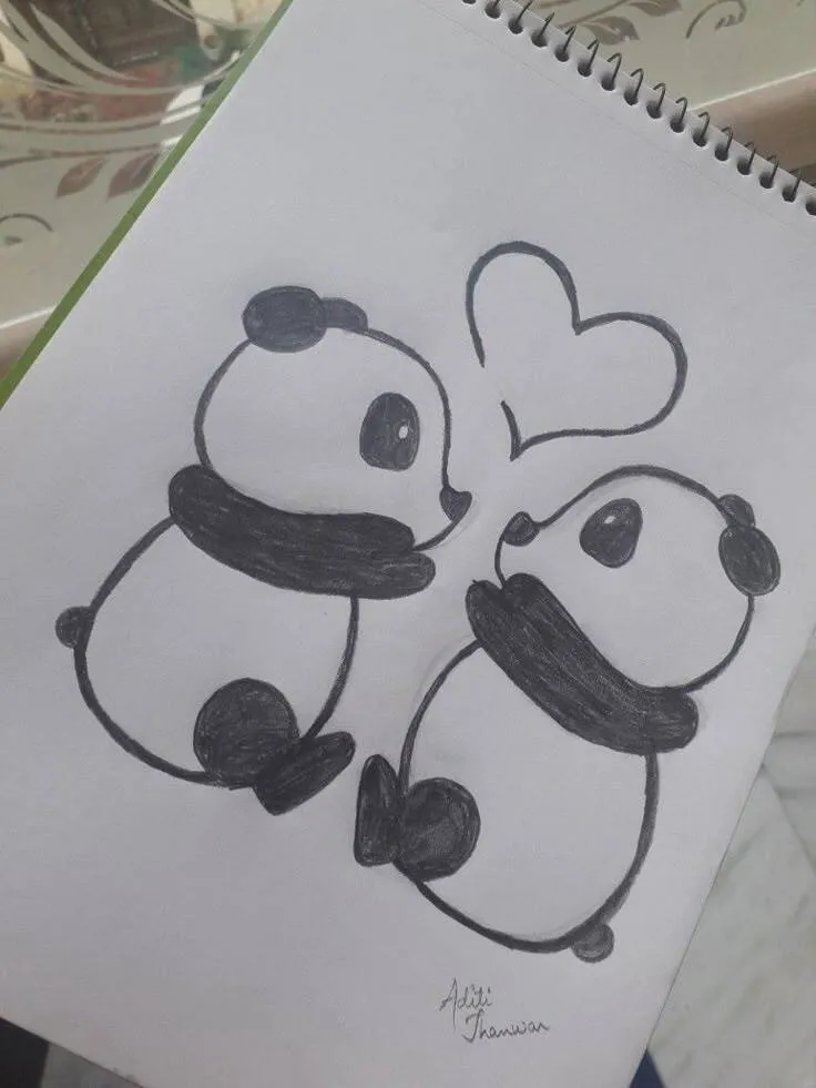Drawing to Draw in Cute Pandas Notebook
