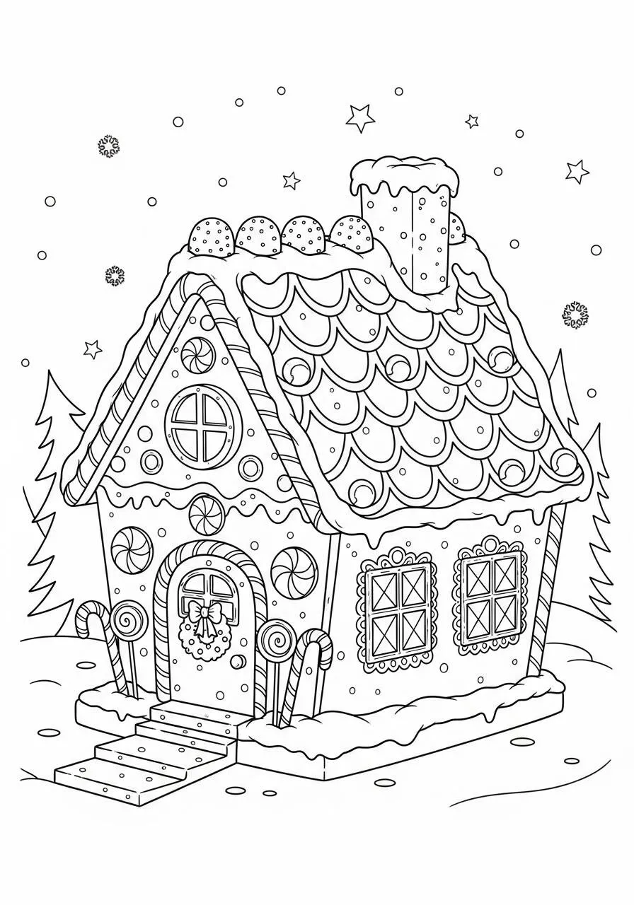 Cute Gingerbread Horse Coloring Page