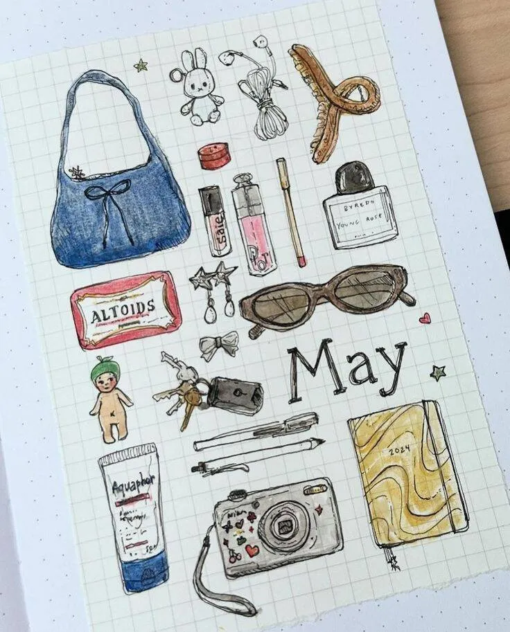 Desenho para Desenhar no Caderno de Acessórios Coloridos