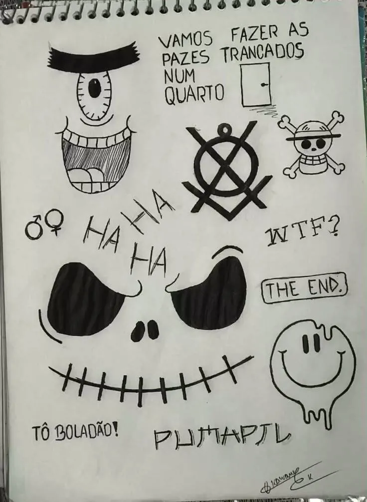 Desenho para Desenhar no Caderno de Carinhas Engraçadas e Frases Divertidas