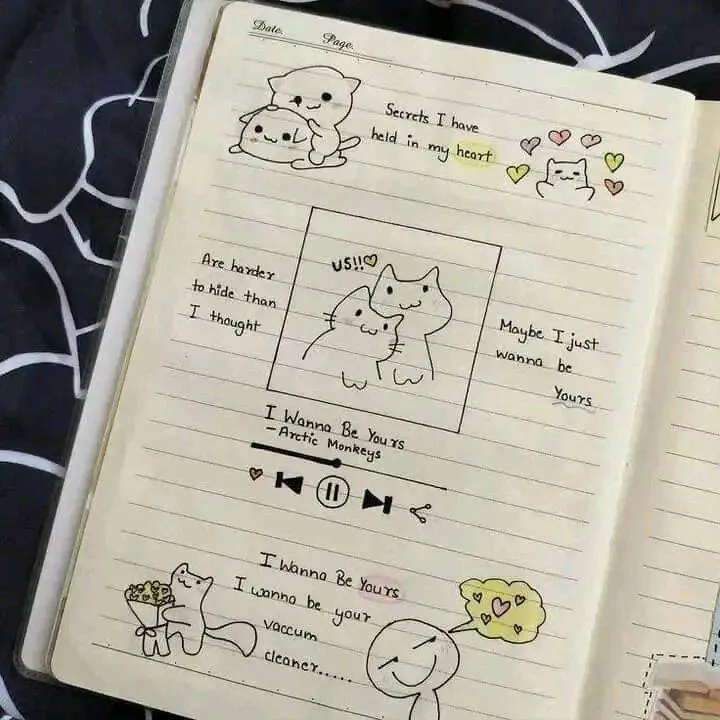 Drawing to Draw in the Cute Kittens Notebook