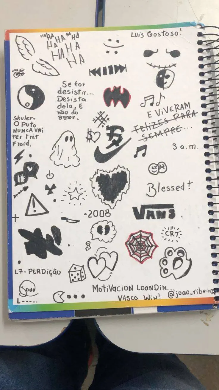 Drawing to Draw in the Emojis and Fun Symbols Notebook