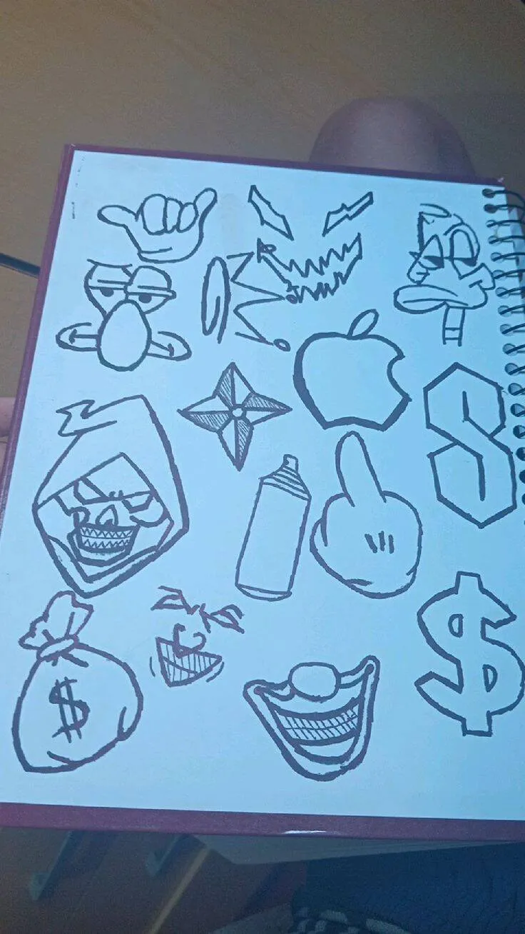 Drawing to Draw in the Emojis and Fun Symbols Notebook