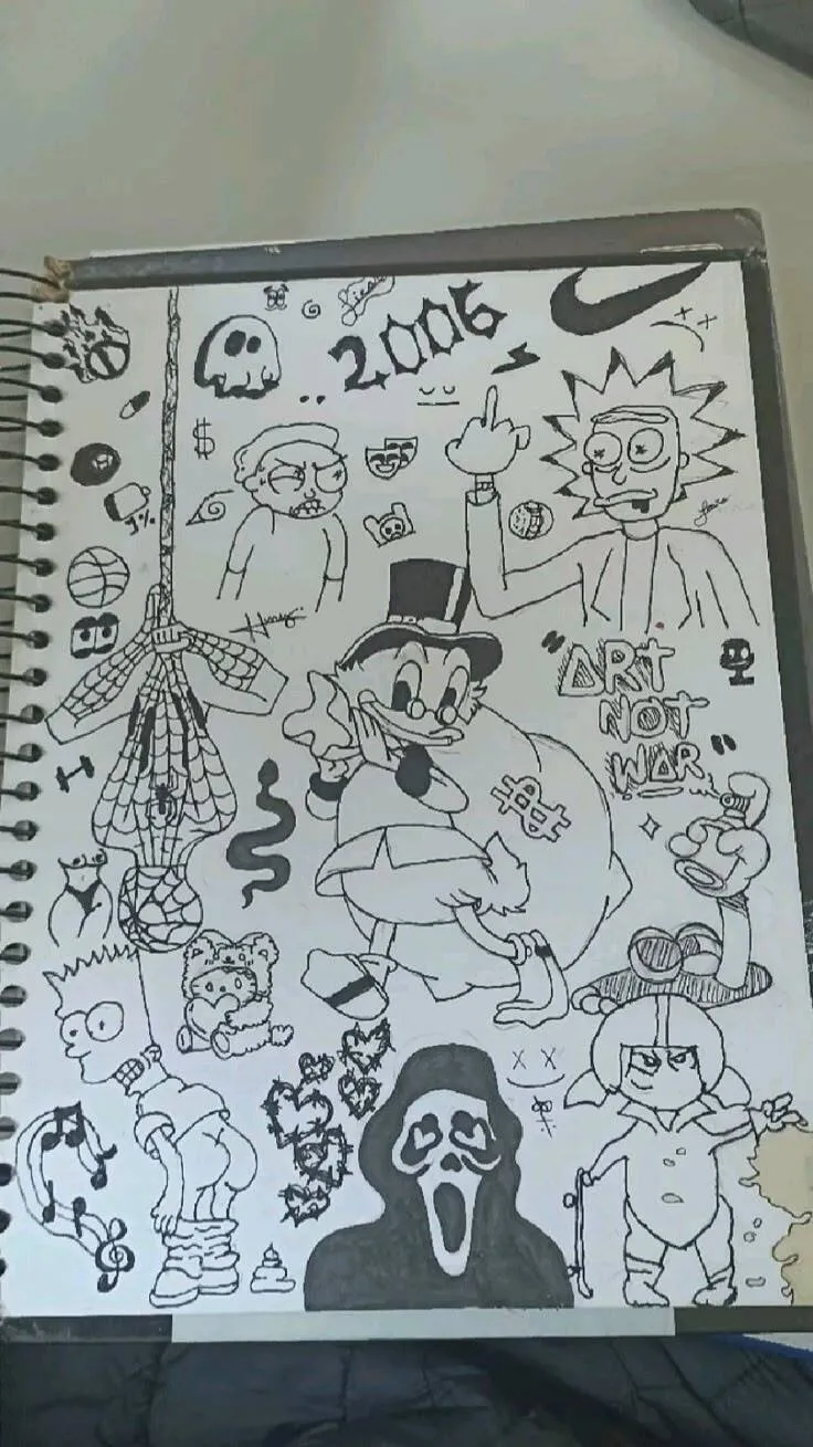 Drawing to Draw in the Notebook of Diverse and Creative Characters