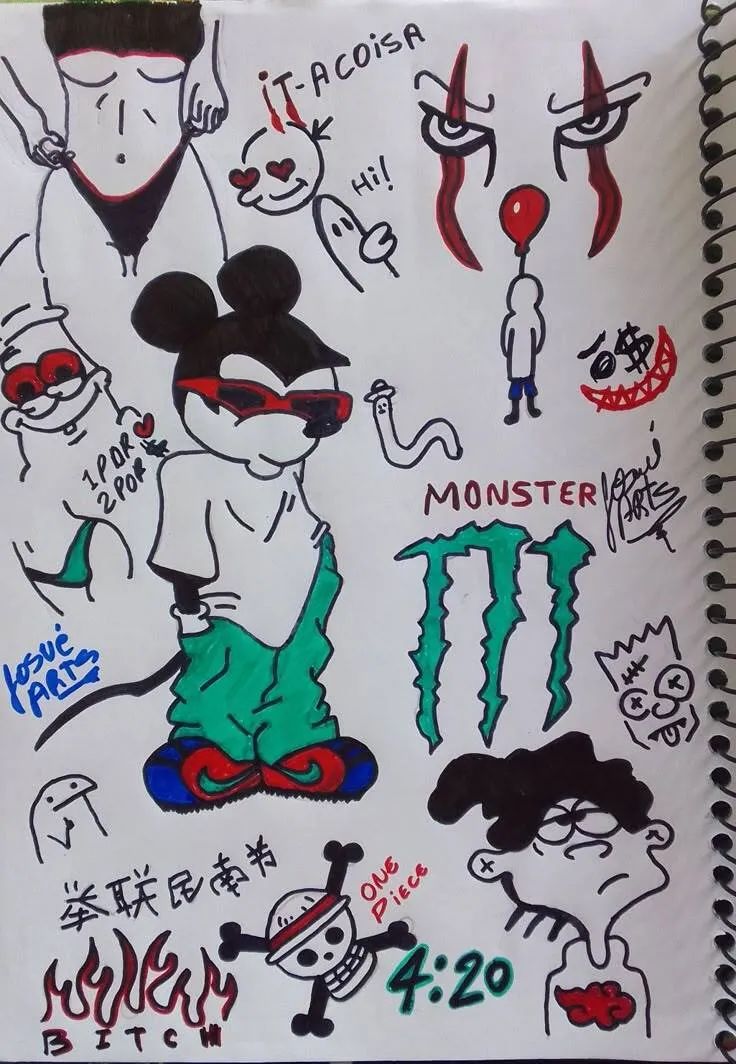 Stylized and Creative Drawing to Draw in Mickey's Notebook