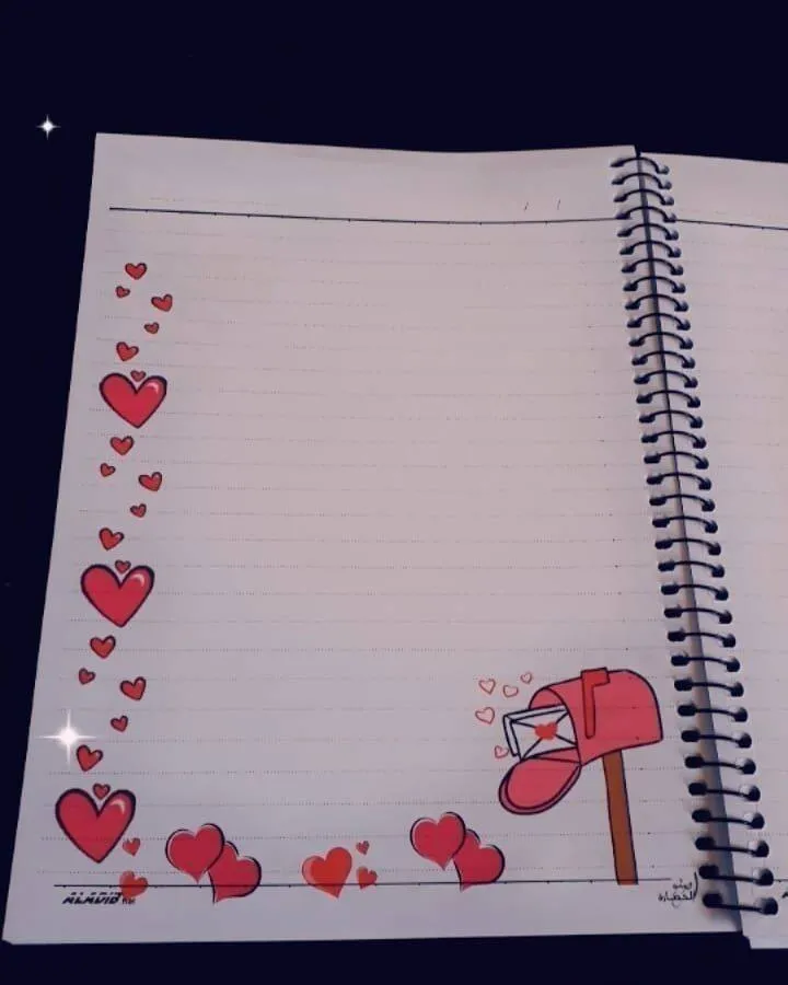 Drawing to Draw in a Mailbox Notebook with Hearts