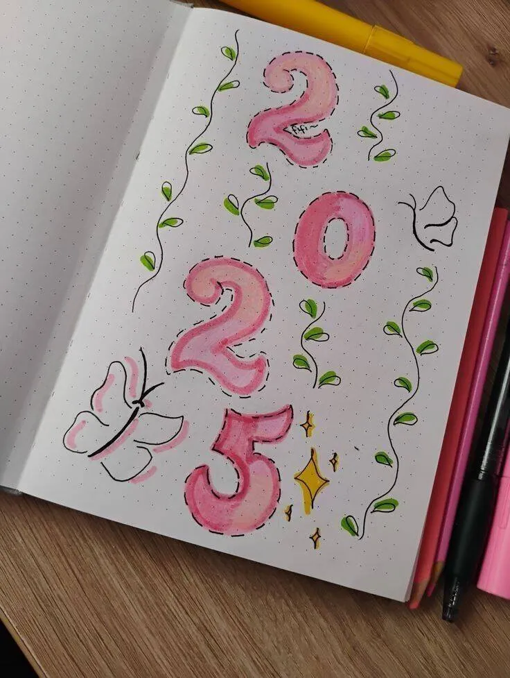 Drawing to Draw in Colorful Numbers Notebook 2025