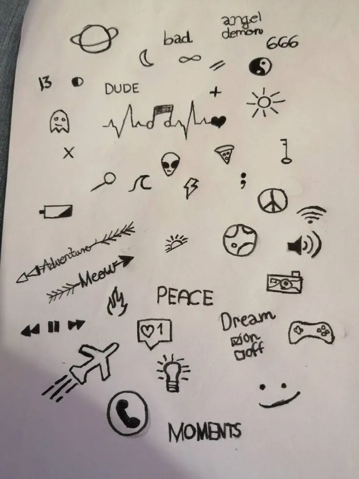 Drawing to Draw in the Notebook of Creative and Fun Icons