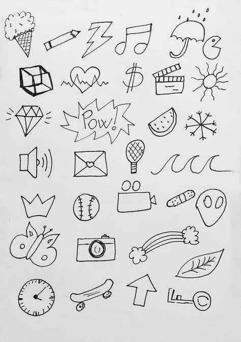Desenho para Desenhar no Caderno de Ícones Divertidos