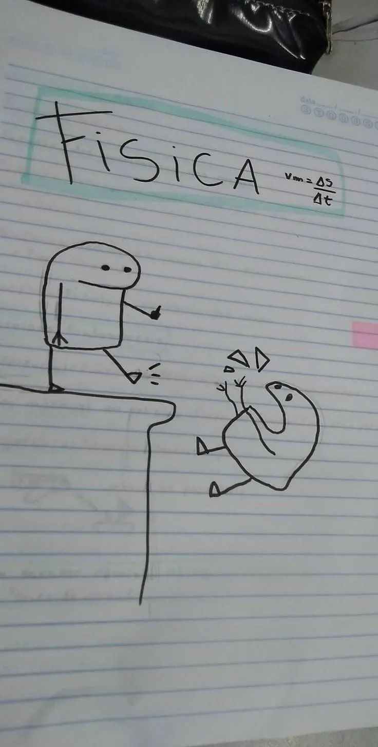 Desenho para Desenhar no Caderno Engraçado de Física com Personagens Divertidos