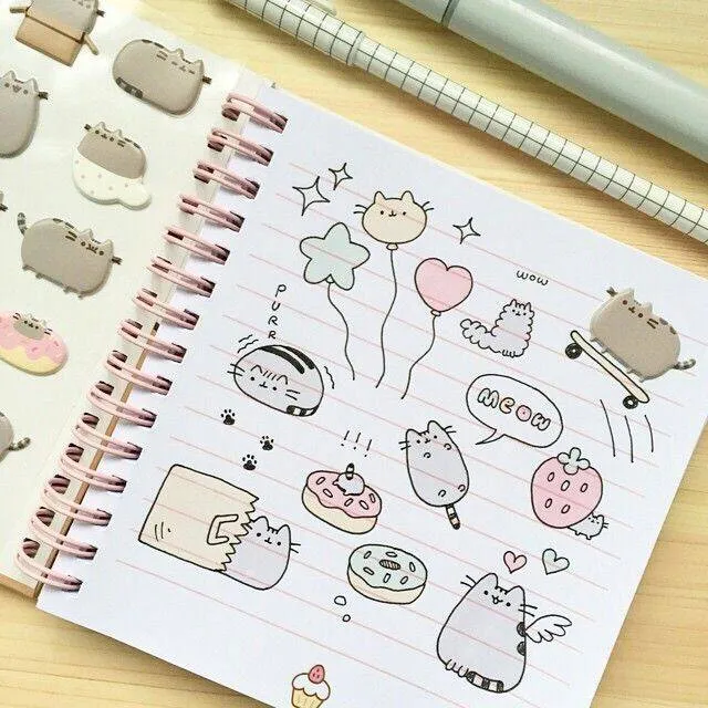 Desenho para Desenhar no Caderno de Gatinhos Fofo