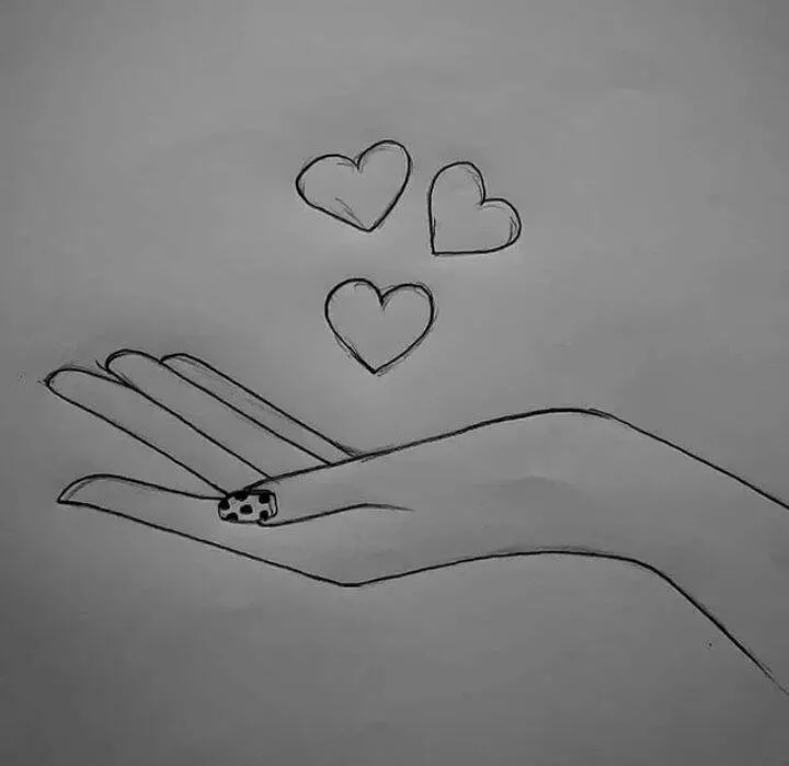 Drawing to Draw by Hand with Hearts