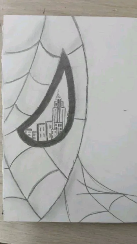 Spider-Man Drawing with City View