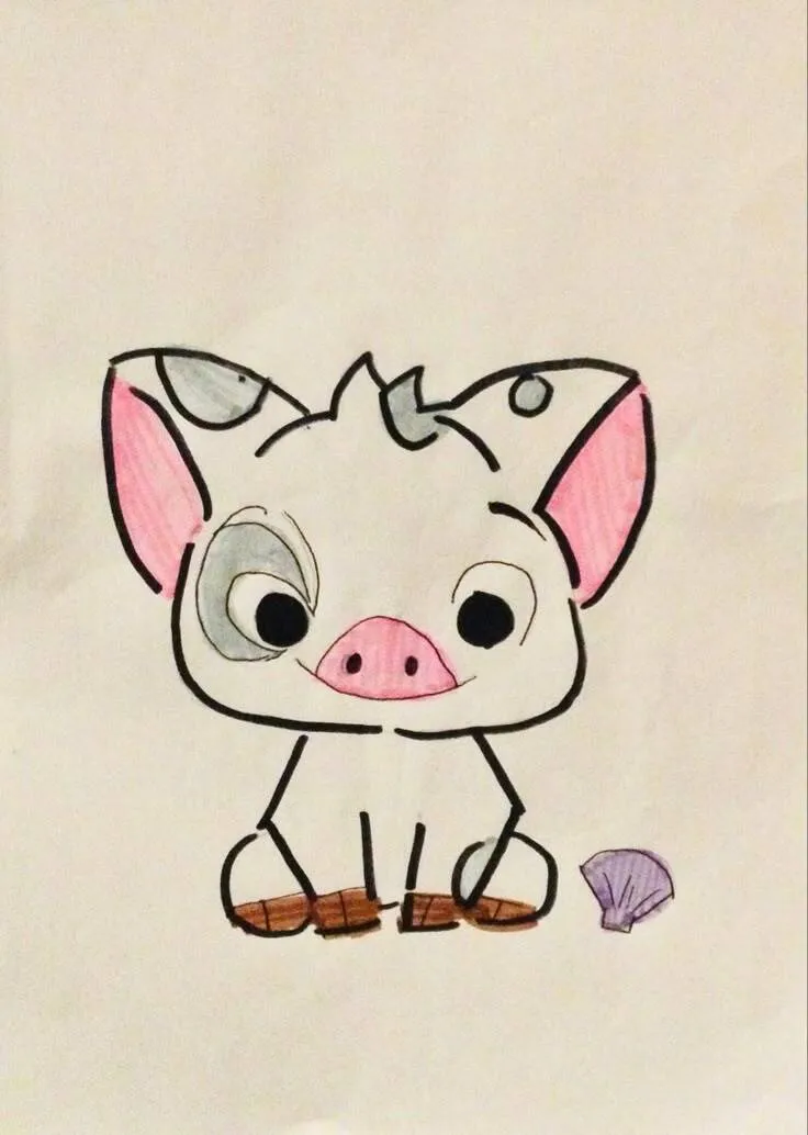 Desenho para Desenhar de um Porquinho Fofo