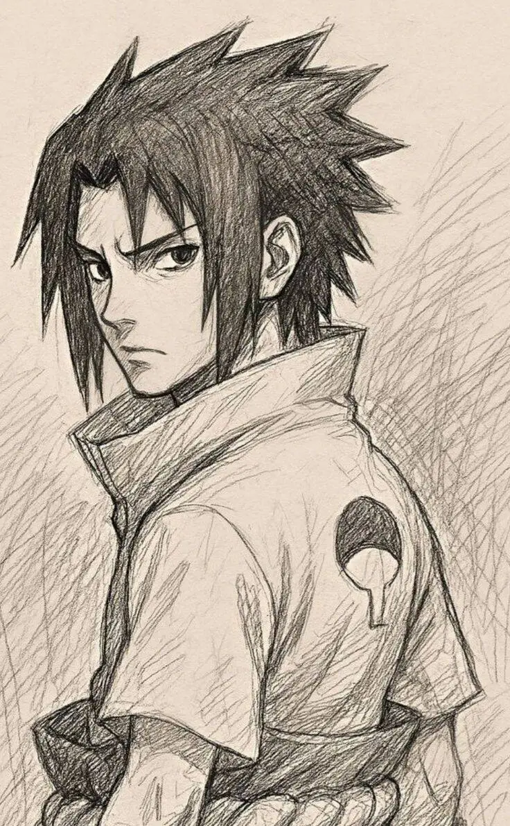 Desenho para Desenhar do Sasuke Uchiha para Colorir