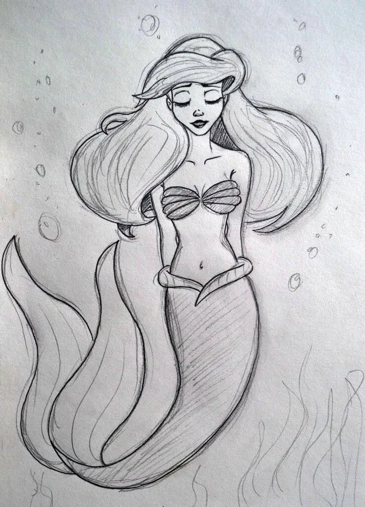 Drawing to Draw a Beautiful Mermaid