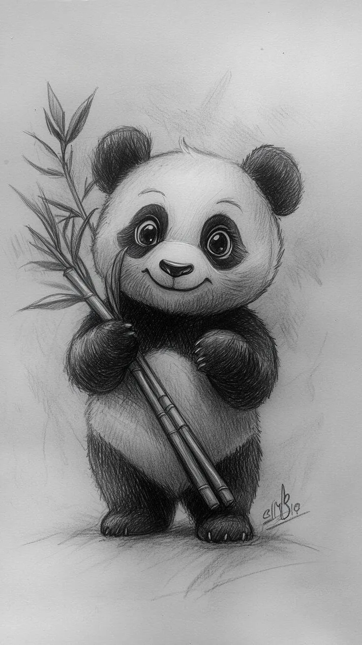 Drawing to Draw a Cute Panda