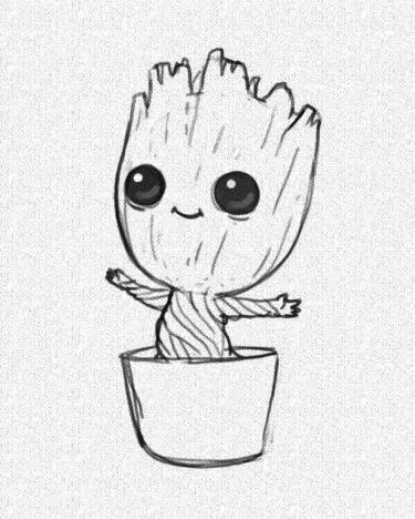 Desenho para Desenhar Bonito do Groot Fofo
