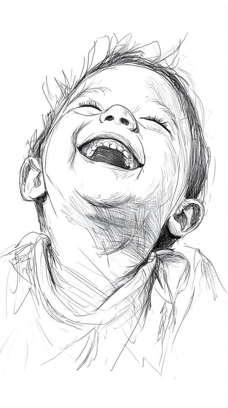 Desenho para Desenhar de uma Criança Sorridente