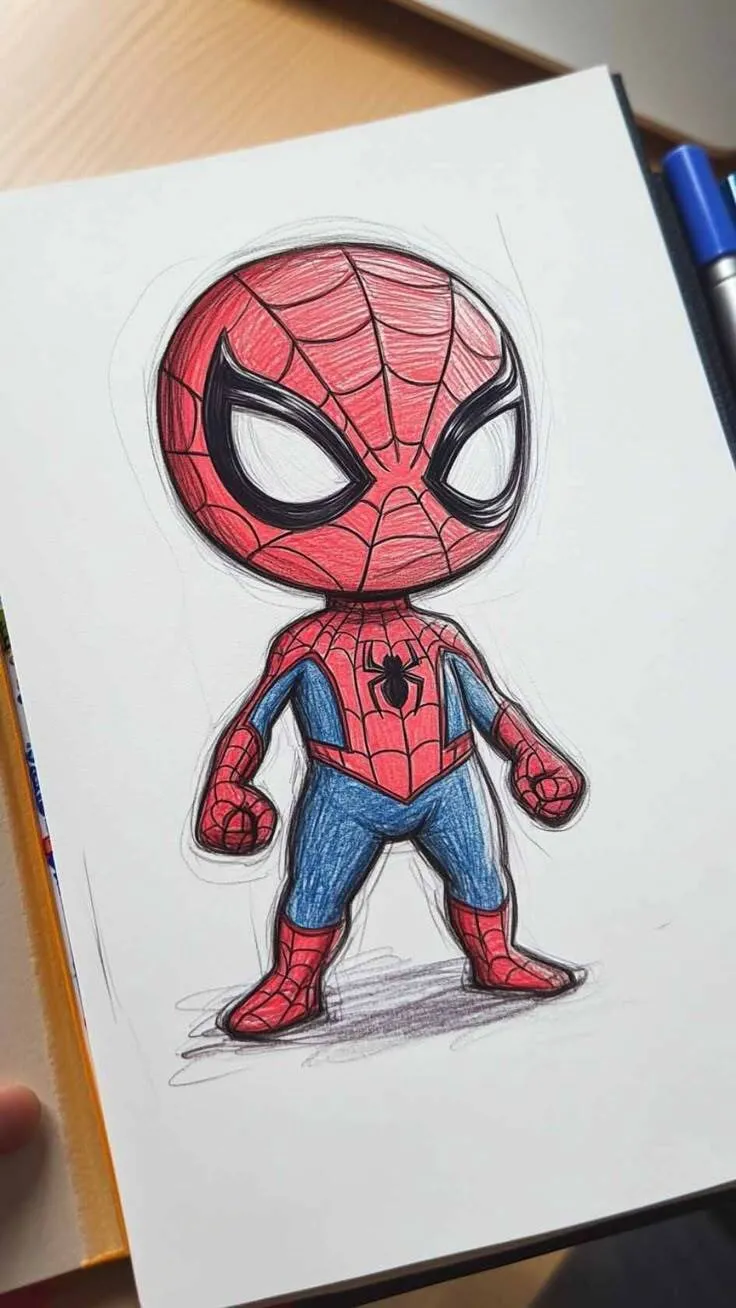 Desenho para Desenhar Fácil do Homem Aranha Fofo