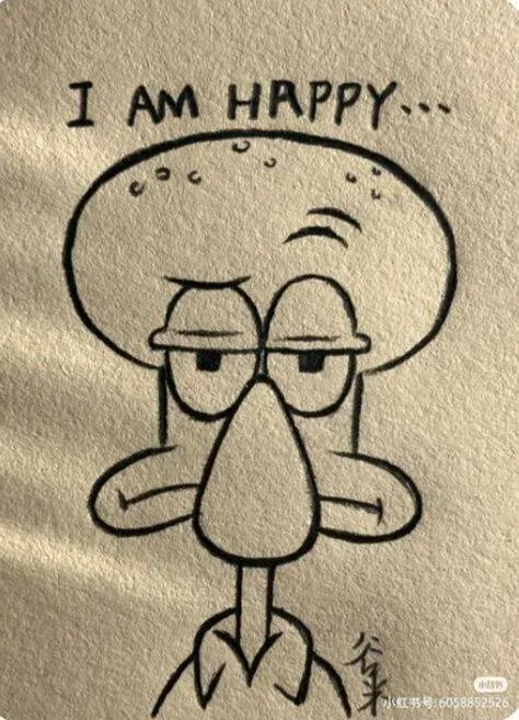 Desenho para Desenhar do Squidward Feliz