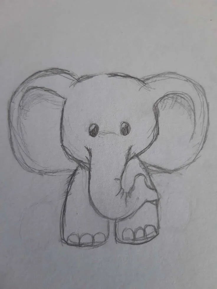 Desenho para Desenhar de um Elefantinho Fofo