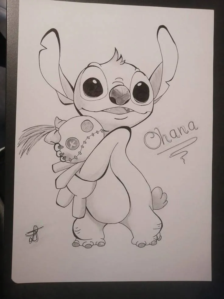 Desenho para Desenhar do Stitch com seu Brinquedo Fofo