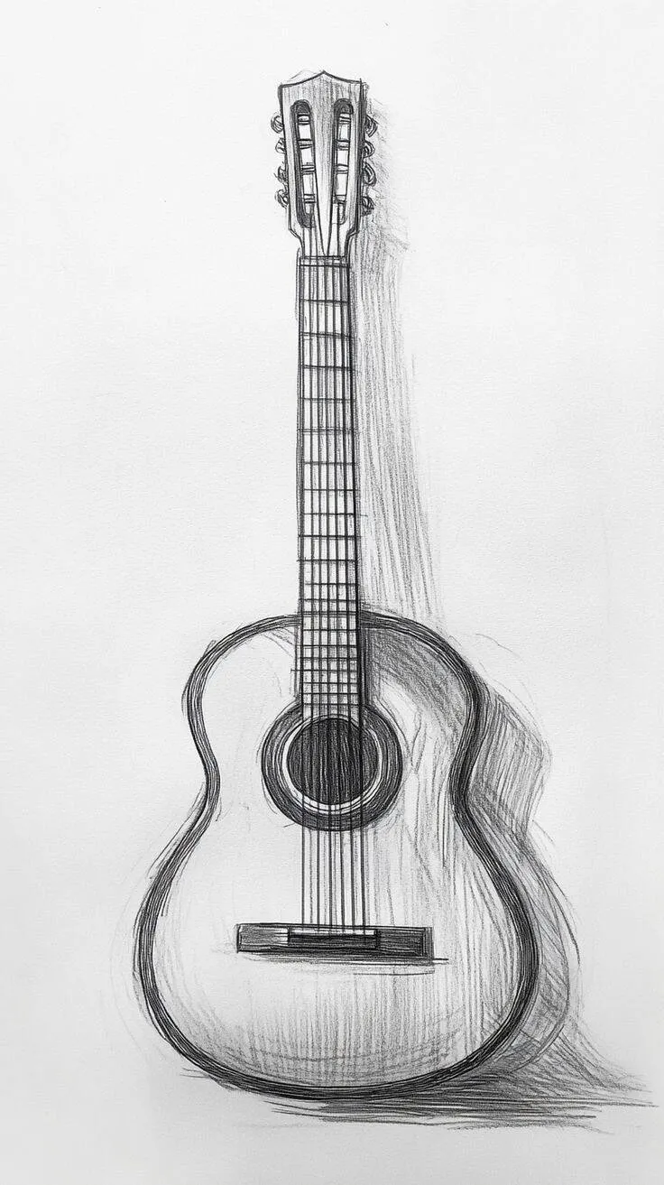 Desenho para Desenhar de uma Guitarra Bonita