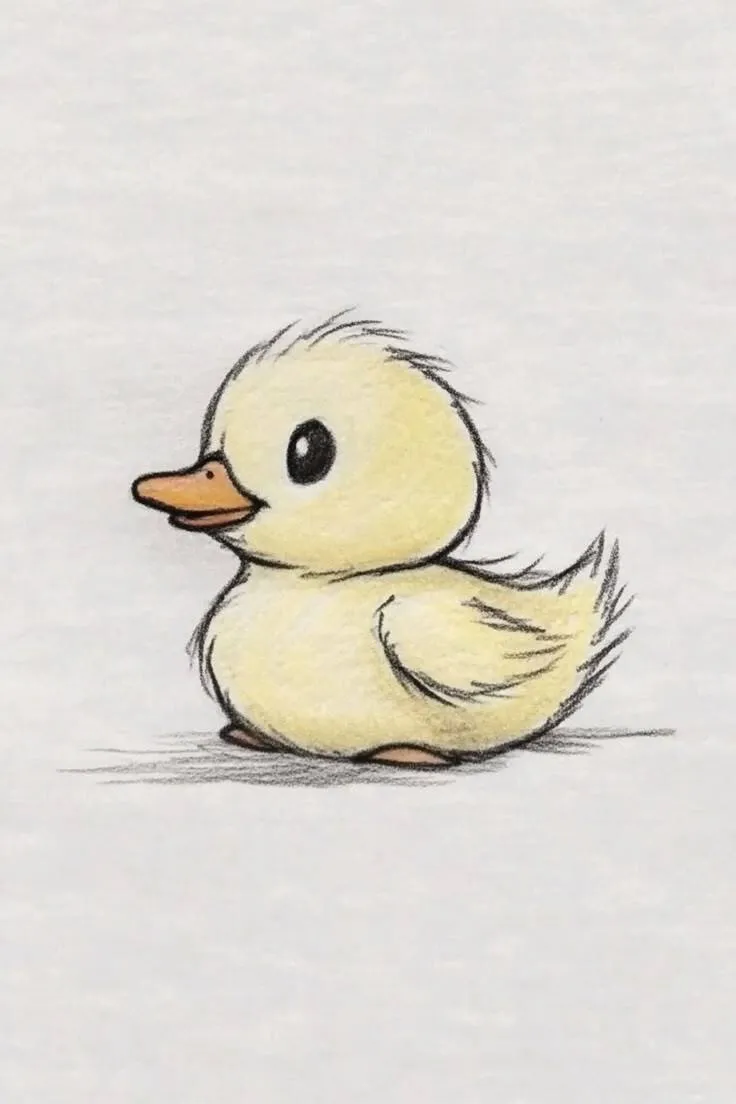 Drawing to Draw a Cute Duckling