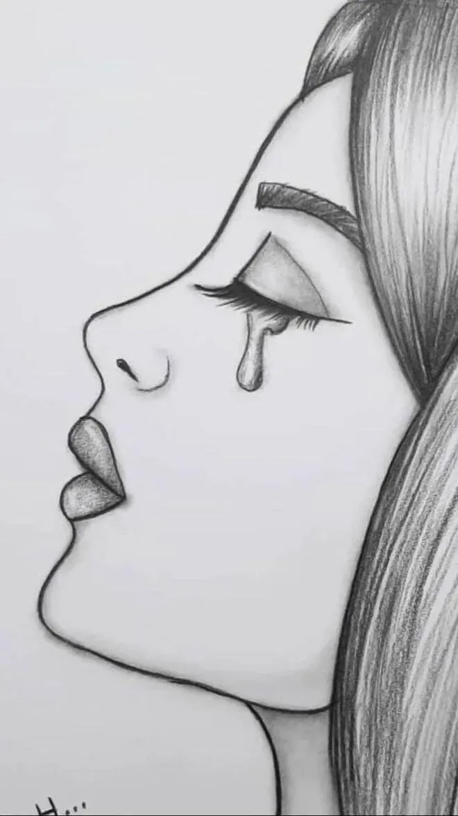 Drawing to Draw a Woman with Tear