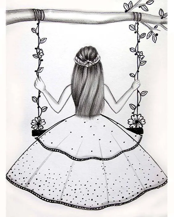 Desenho para Desenhar Bonito de uma Menina na Rede