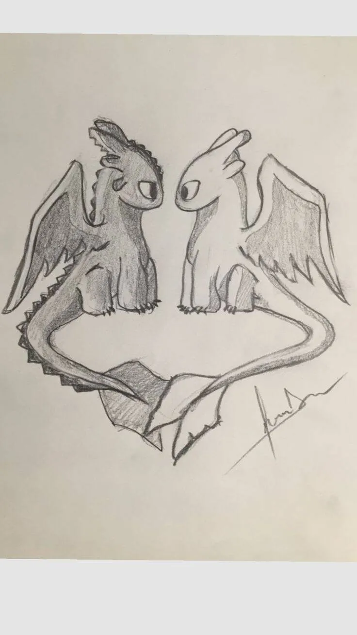 Desenho para Desenhar de Dragões Fofo e Amigo
