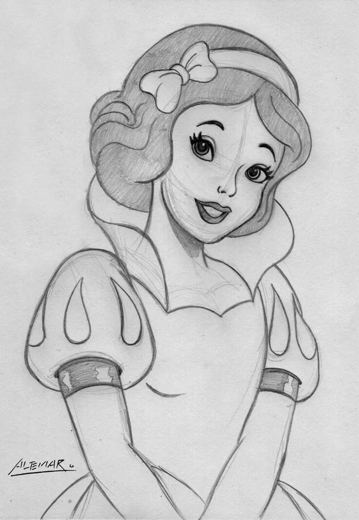 Desenho para Desenhar Bonito da Branca de Neve
