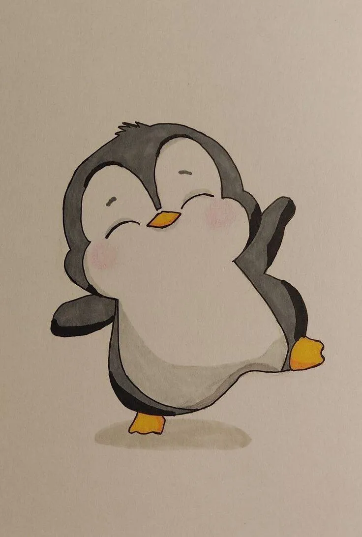 Desenho para Desenhar de um Pinguim Fofo