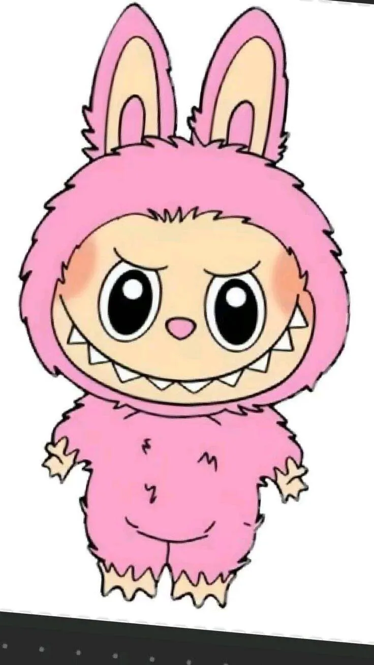 Cute Bunny in Pink Costume to Draw